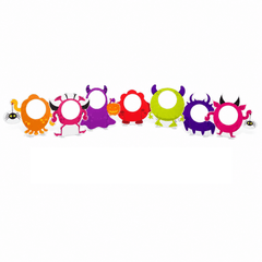 Cute Halloween Monsters Photo Prop Cut Out Yard Cards – Monster Stand-In Yard Decorations with H-Frame Stakes