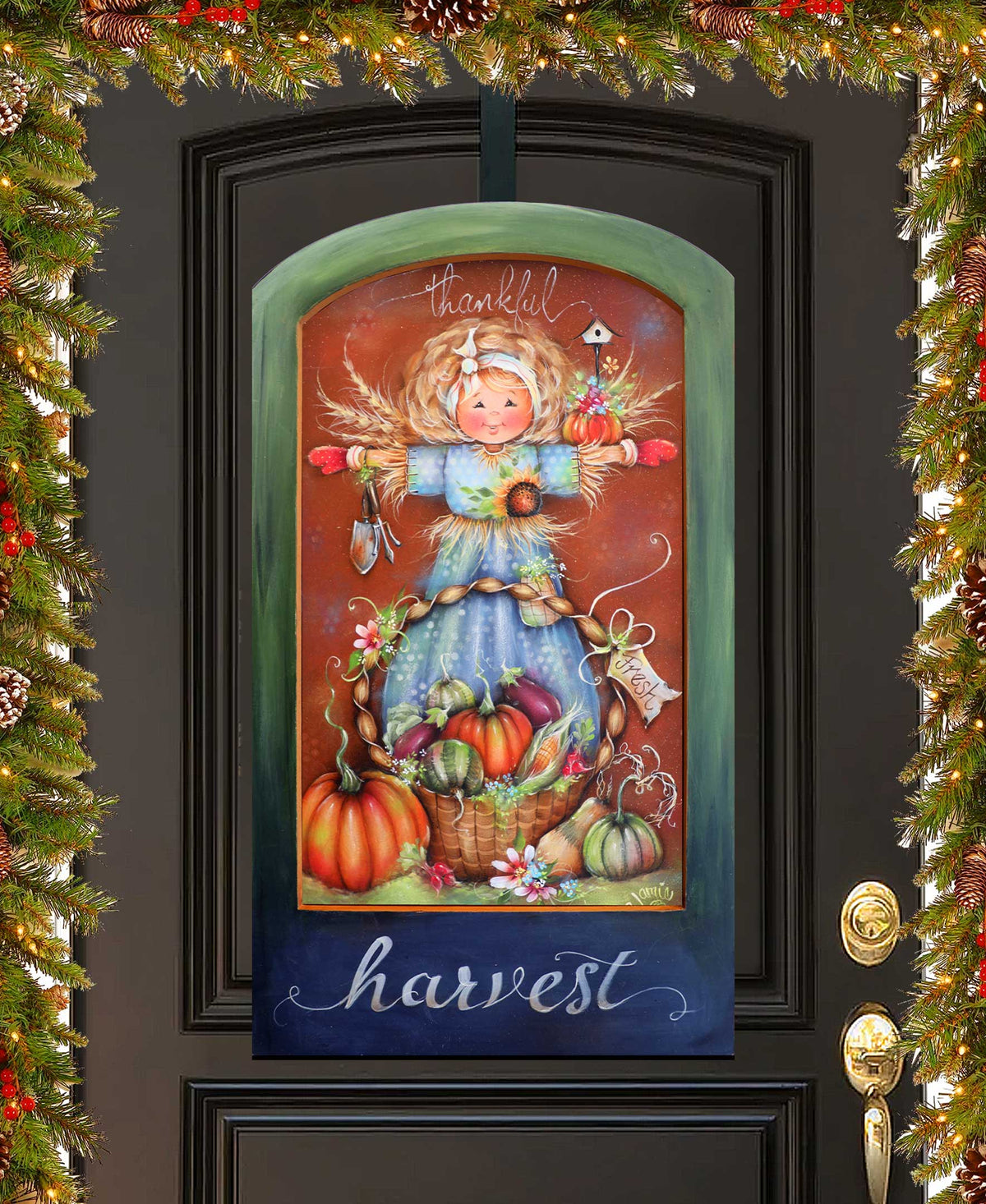 Thankful Harvest Holiday Door Decor by Jamie Mills-Price - Thanksgiving Decor