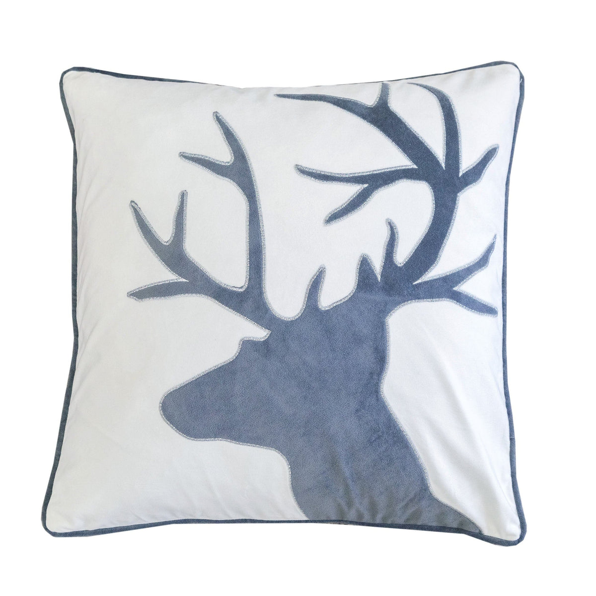 Holiday Reindeer Velvet Accent Pillow 20x20 with Festive Reindeer Design – Multiple Colors