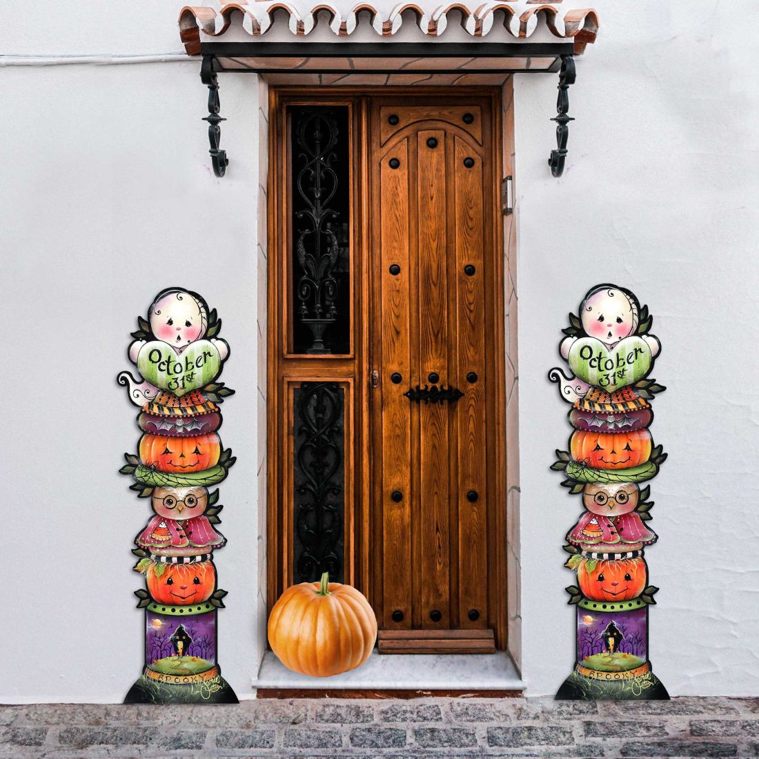 Boo Walkway Greeters Set of 2 Halloween Outdoor Decor by Jamie Mills-Price - Thanksgiving Halloween Decor - 8457802F-S2
