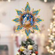 Nativity-themed Tree Topper Wooden Decor - Nativity Holiday Decor - Christmas Tree Topper
