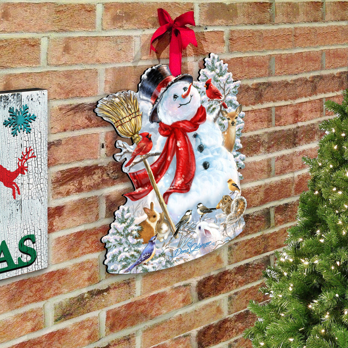 Frosty Forest Friends Christmas Door Decor - Christmas Santa Snowman Decor