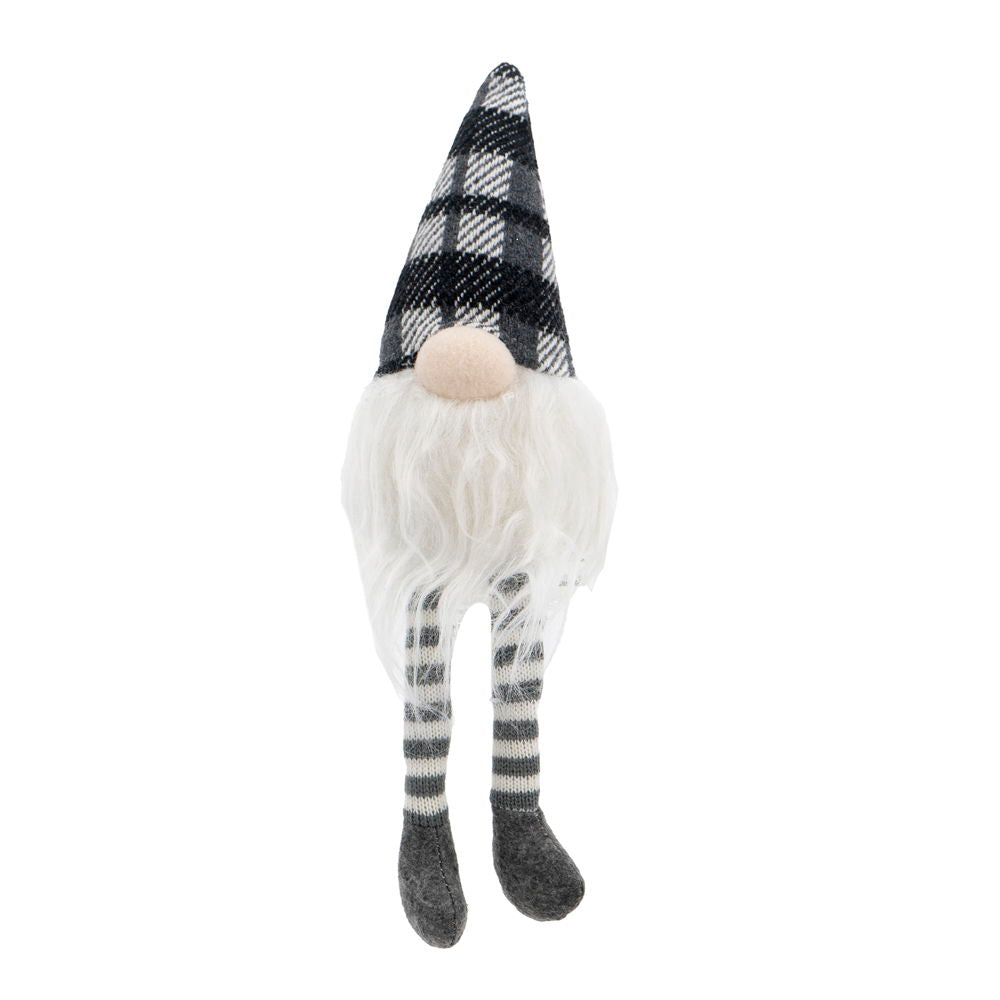 3 Pieces Sitting Gnome, Christmas Table Home Ornaments For Holiday Party Gifts - White / Gray
