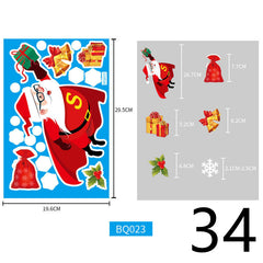 Christmas Decorations Glass Electrostatic Stickers