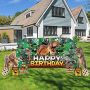Dinosaur Birthday Oversized EZ Yard Card Sign 9 pc set