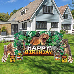 Dinosaur Birthday Oversized EZ Yard Card Sign 9 pc set