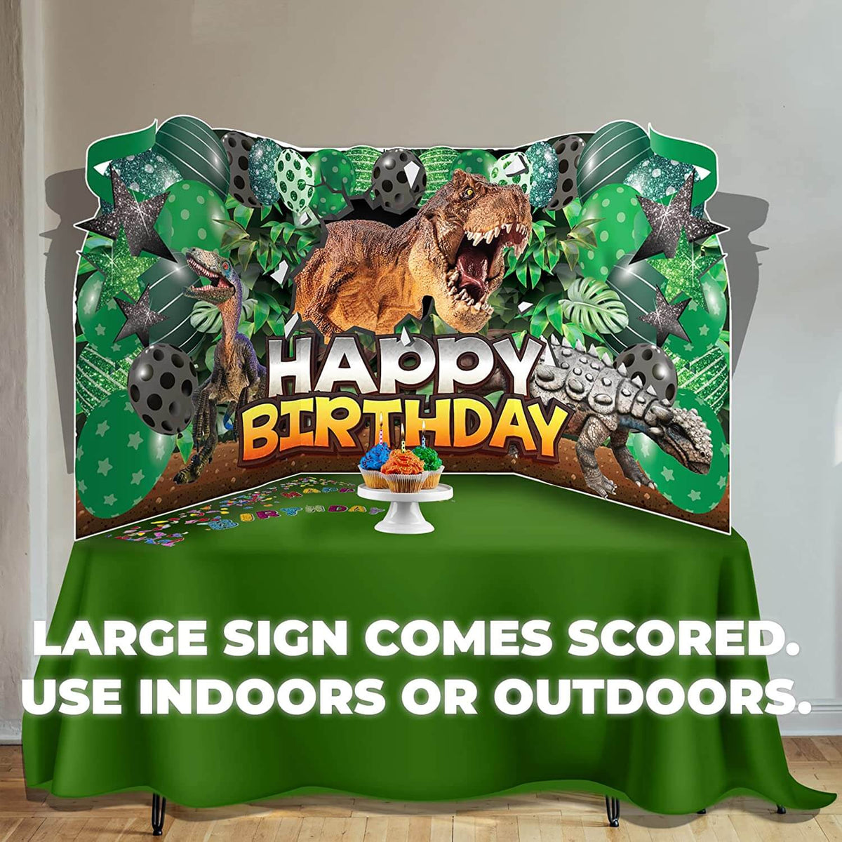 Dinosaur Birthday Oversized EZ Yard Card Sign 9 pc set