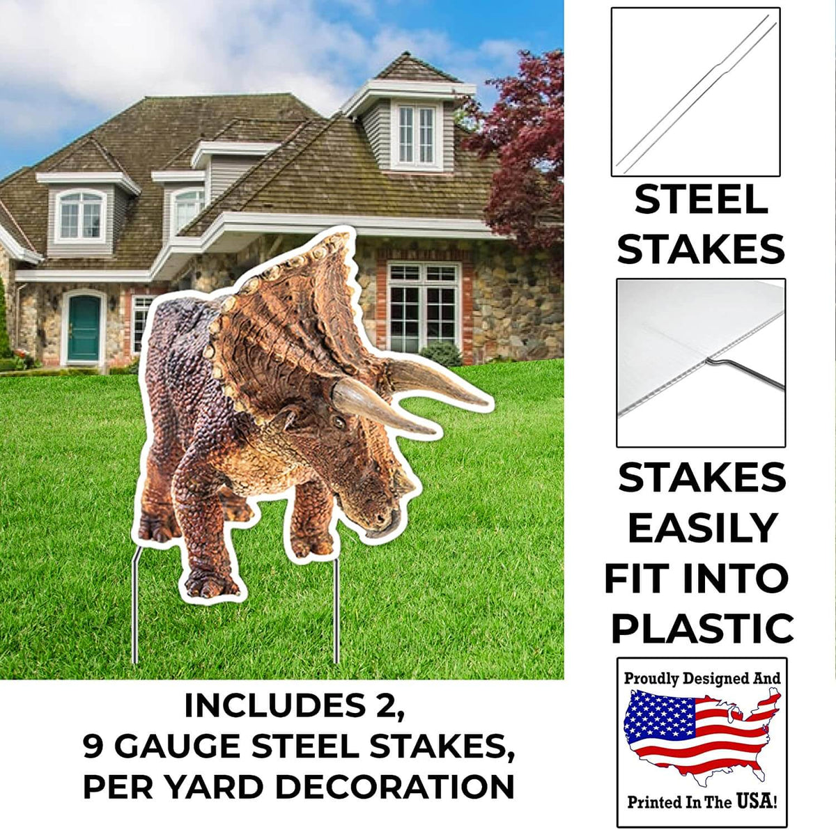 Dinosaur Birthday Oversized EZ Yard Card Sign 9 pc set