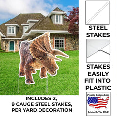 Dinosaur Birthday Oversized EZ Yard Card Sign 9 pc set