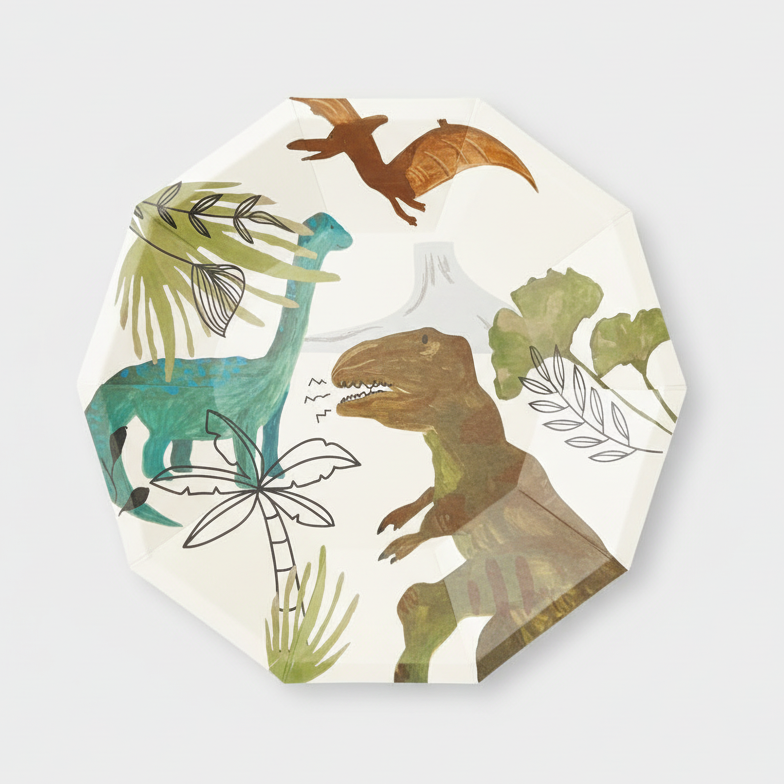 Dinosaur Small Plates 7" (Set of 8) – Dino Birthday Party Supplies