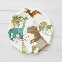Dinosaur Small Plates 7" (Set of 8) – Dino Birthday Party Supplies