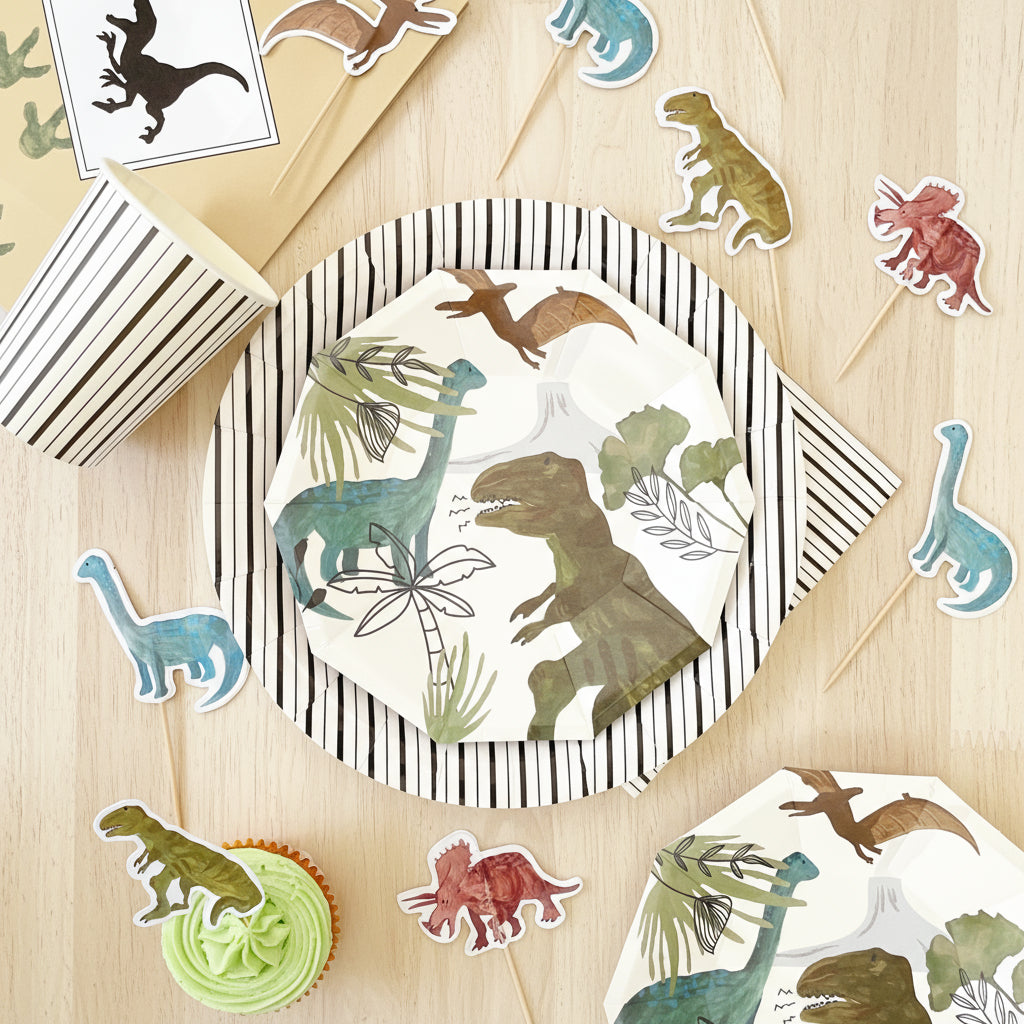 Dinosaur Birthday Party Supplies Kit – Dino Party | Plates, Cups, Napkins | Party in a Box