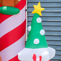 10ft Christmas Inflatables Candy Castle with LED Lights - Multicolor