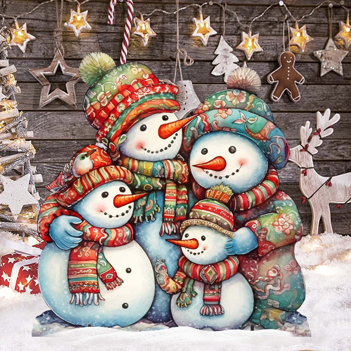 Snowman Family Outdoor Decor by G. Debrekht - Christmas Santa Snowman Decor