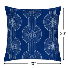 Holiday Throw Pillow with Snowflake Embroidery - 20x20 Inch