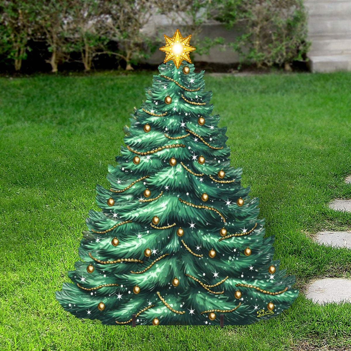 Christmas Tree Outdoor Indoor Decor Wooden Christmas Decoration by G. Debrekht Christmas Decor - 8191500F
