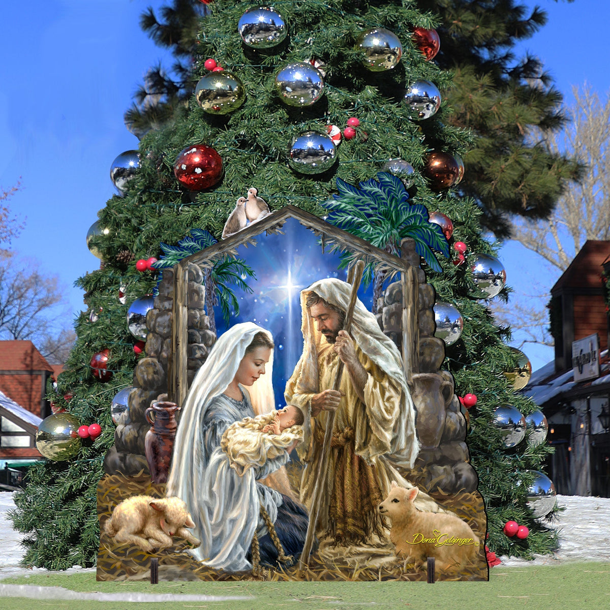 Glory to God Nativity 32" and 48" Tall Outdoor Decor by D. Gelsinger - Nativity Holiday Decor - 8461010F-1722 Handcrafted Outdoor Decor