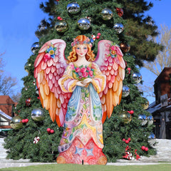 Pink Floral Angel Outdoor Decor by G. Debrekht - Nativity Holiday Decor - 8611023F