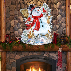 Frosty Forest Friends Christmas Door Decor by D. Gelsinger - Christmas Santa Snowman Decor - 8461026H-1624