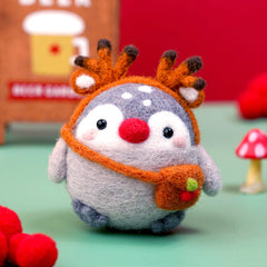 Reindeer Penguin Christmas Needle Felting Kit by Wizardi F07N8-W116