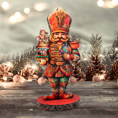 Enchanting Clara and Nutcracker Prince Limited Edition Wooden Figurine by G. Debrekht - Centerpiece for Christmas Decor - 89316