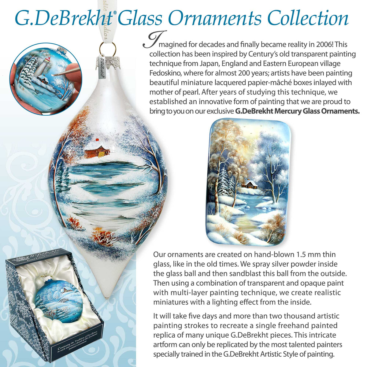 Northern Lights Glass Ornament – Handcrafted Mercury Glass Ornament - Wildlife Holiday Decor by G. DeBrekht - 73397
