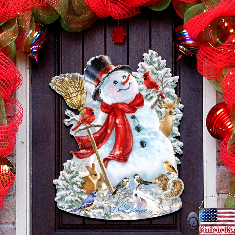 Frosty Forest Friends Christmas Door Decor - Christmas Santa Snowman Decor