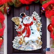 Frosty Forest Friends Christmas Door Decor by D. Gelsinger - Christmas Santa Snowman Decor - 8461026H-1624