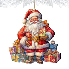 The Joy of Giving Wooden Ornaments by G. Debrekht Christmas Santa Snowman Decor - 8611081