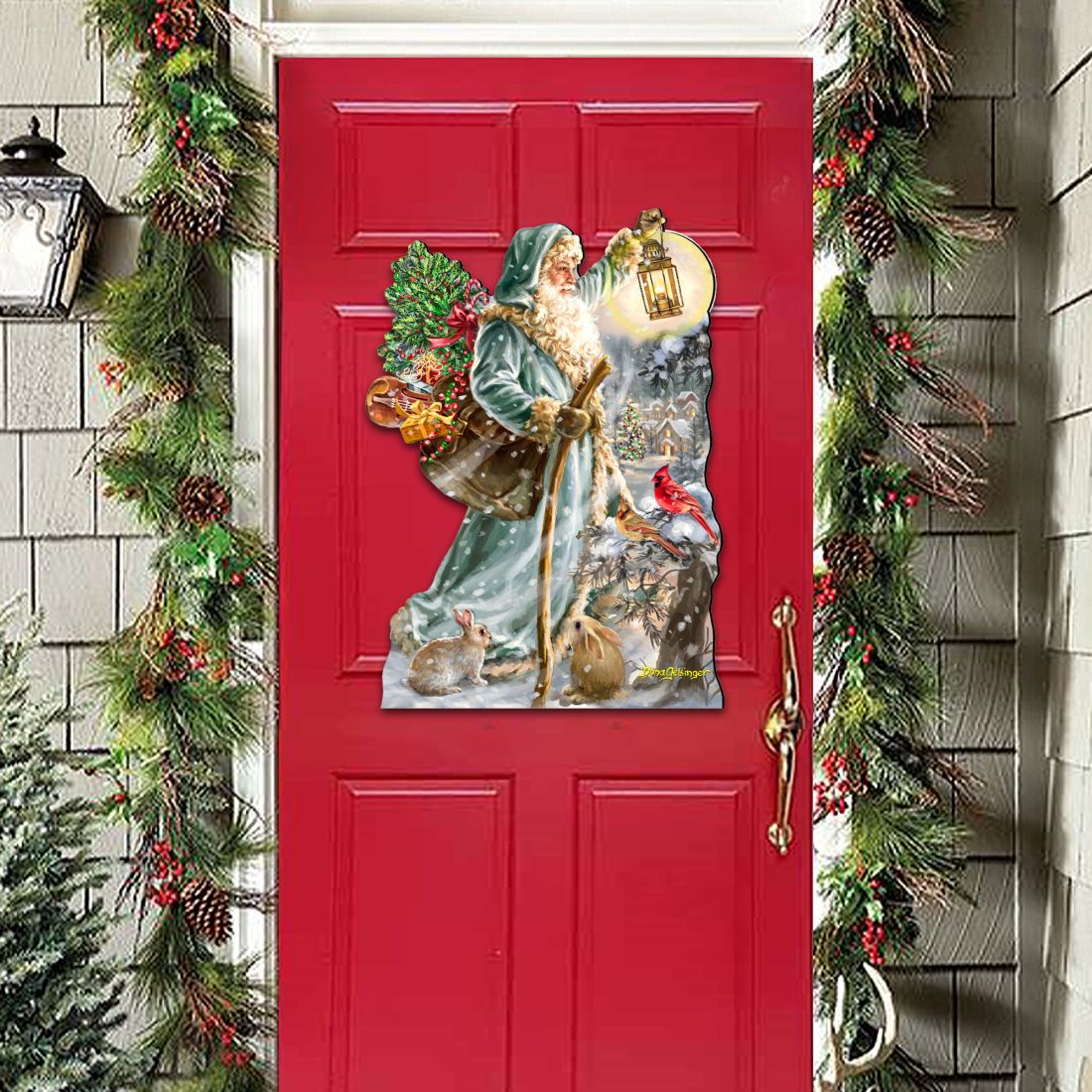 Saint Nicholas Christmas Door Decor by D. Gelsinger - Christmas Santa Snowman Decor - 8461067H-DG