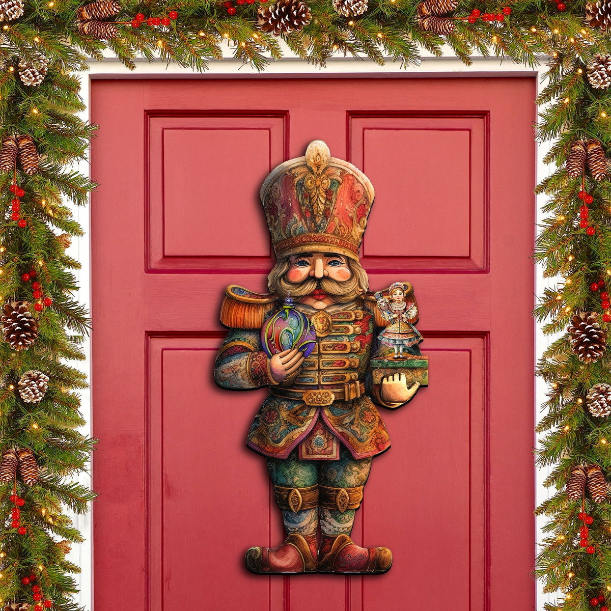 Charming Clara and Nutcracker Prince Holiday Door Decor by G. Debrekht - Christmas Decor