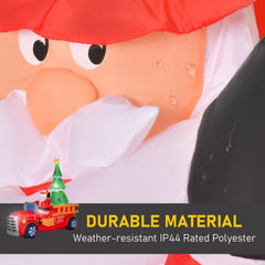 Inflatable Santa Truck with Lit Christmas Tree - Holiday Outdoor Decor