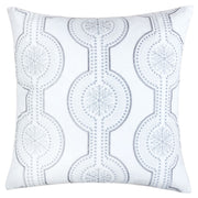 White Holiday Embroidered Velvet Throw Pillow Set 20x20 with Inserts - White