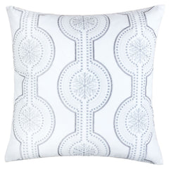 White Holiday Embroidered Velvet Throw Pillow Set 20x20 with Inserts - White