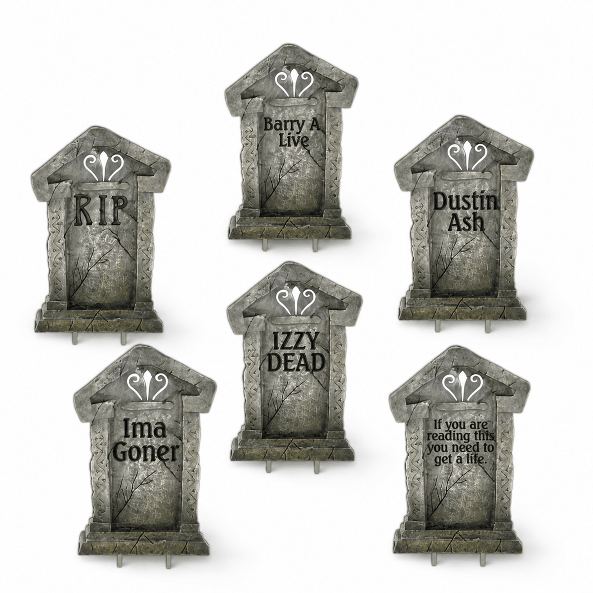 Fake Tombstones Halloween Yard Decoration | Set of 6