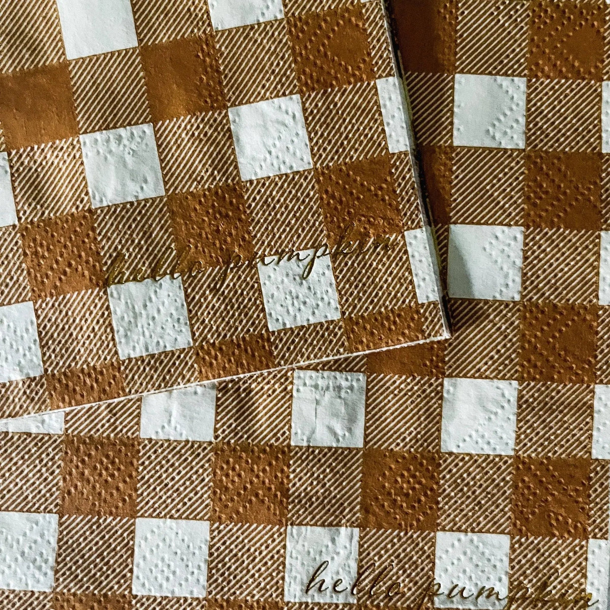 Fall Plaid Small Disposable Paper Napkins (16pcs)