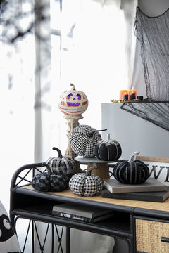 Plaid Pumpkin Decor, For Holiday Halloween Decoration