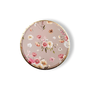 Floral Beige Paper Dessert Plate, (8pcs)