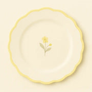 Floral Yellow Dessert Plates S16