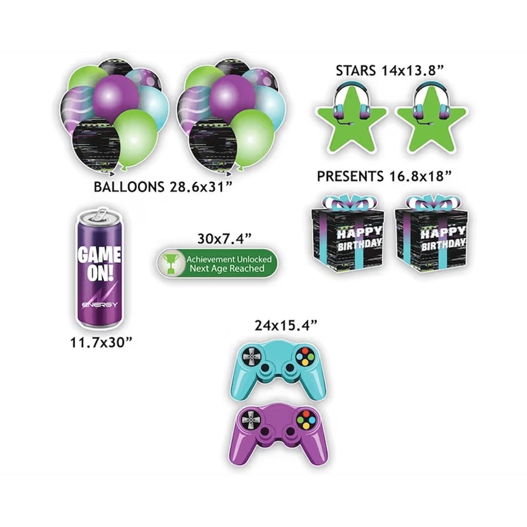 Gamer Birthday Yard Card - 9pcs
