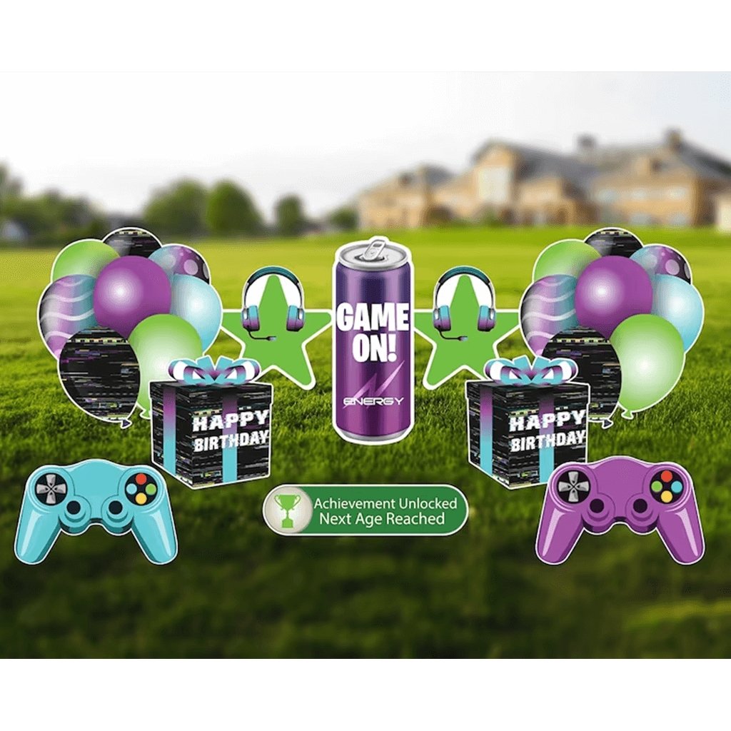 Gamer Birthday Yard Card - 9pcs