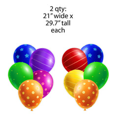 Giant Colorful Balloon Clusters Yard Card Back Fillers