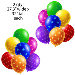 Giant Colorful Balloon Clusters Yard Card Back Fillers
