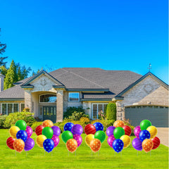 Giant Colorful Balloon Clusters Yard Card Back Fillers