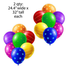 Giant Colorful Balloon Clusters Yard Card Back Fillers