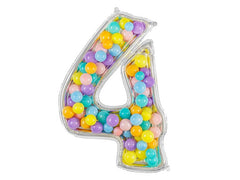 Standing Silver Number Balloon Frame