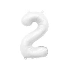 Giant White Number Balloon | 32" Foil | Numbers 0-9