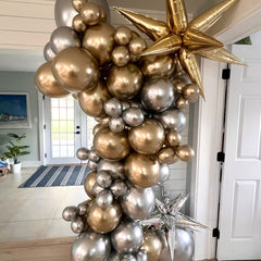 Classic Glitz & Glam Silver & Gold Balloon Arch – 8ft