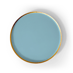 Gold Light Blue Paper Plate (8pcs)