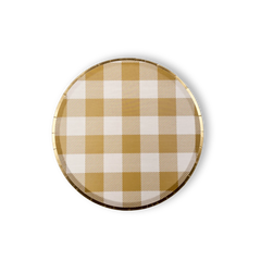 Gold Matte Plaid Paper Dessert Plate (8pcs)
